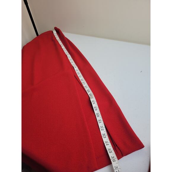 Leslie Belle Red Black Velvet Collar 2-Piece Formal Work Skirt & Jacket Size 8 - Picture 6 of 16